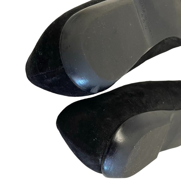 Vintage Perry Ellis Womens 8AA Black Suede Embroidered Red Floral Slip On Flats - Picture 14 of 16